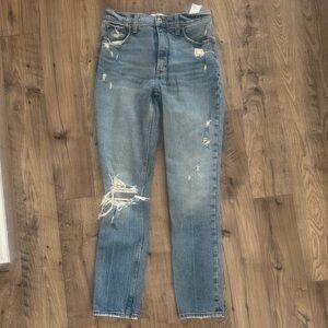 Abercrombie & Fitch Light Blue Distressed Skinny Jeans